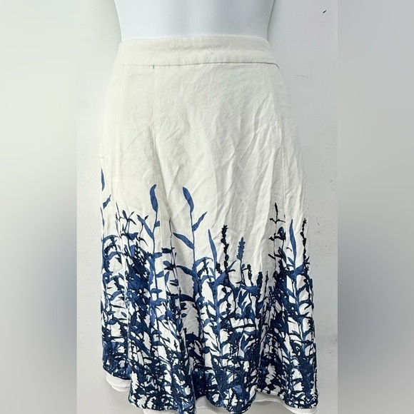 Coldwater Creek Dresses & Skirts - Coldwater Creek Cream Skater Skirt with Smocked Embellishments